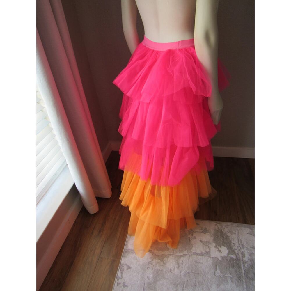 Hot & Delicious Hot Pink/Orange Tulle Skirt - Picture 3 of 4